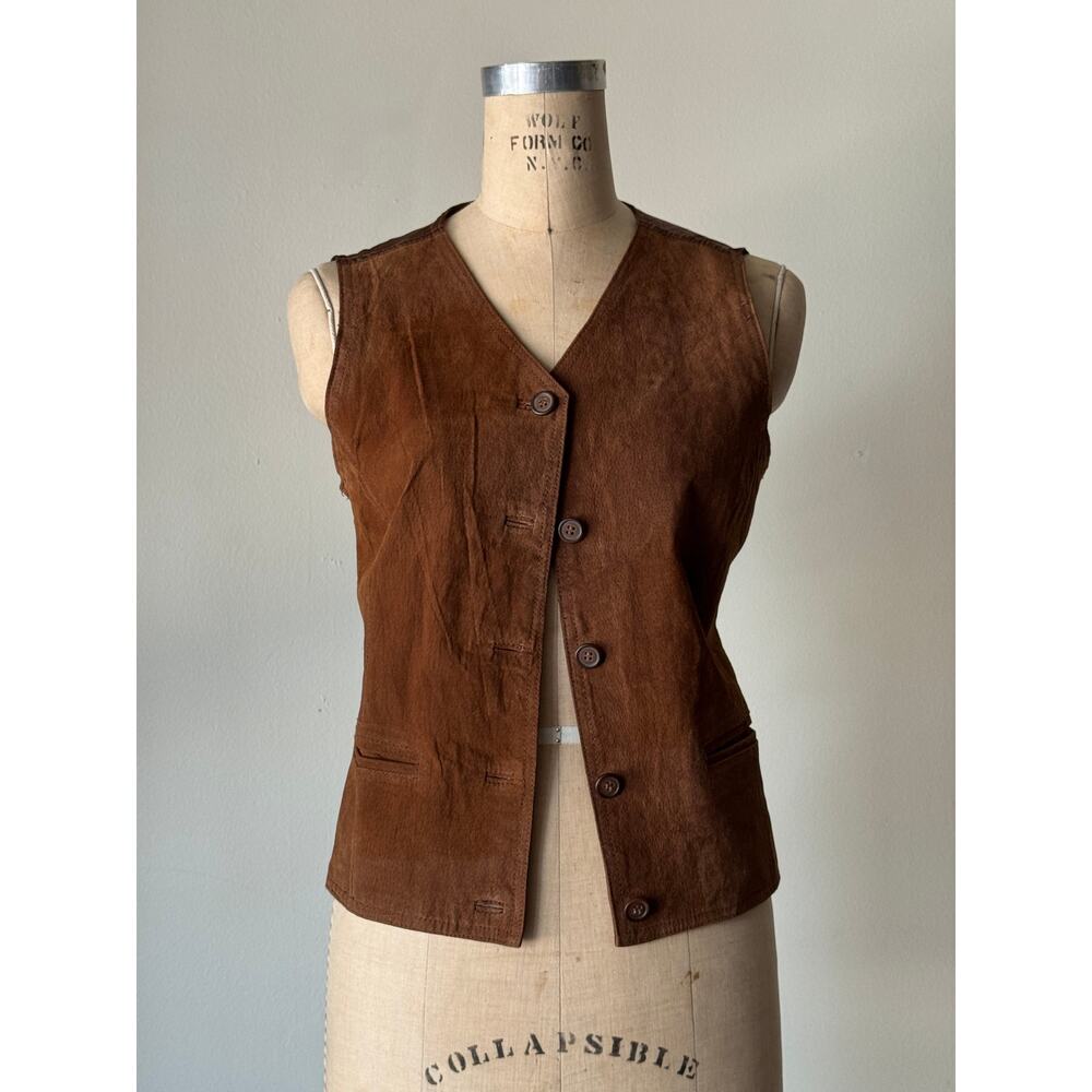 1980s Brown Suede Vest